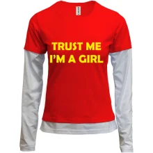 Женский лонгслив Комби Trust Me I`m A Girl